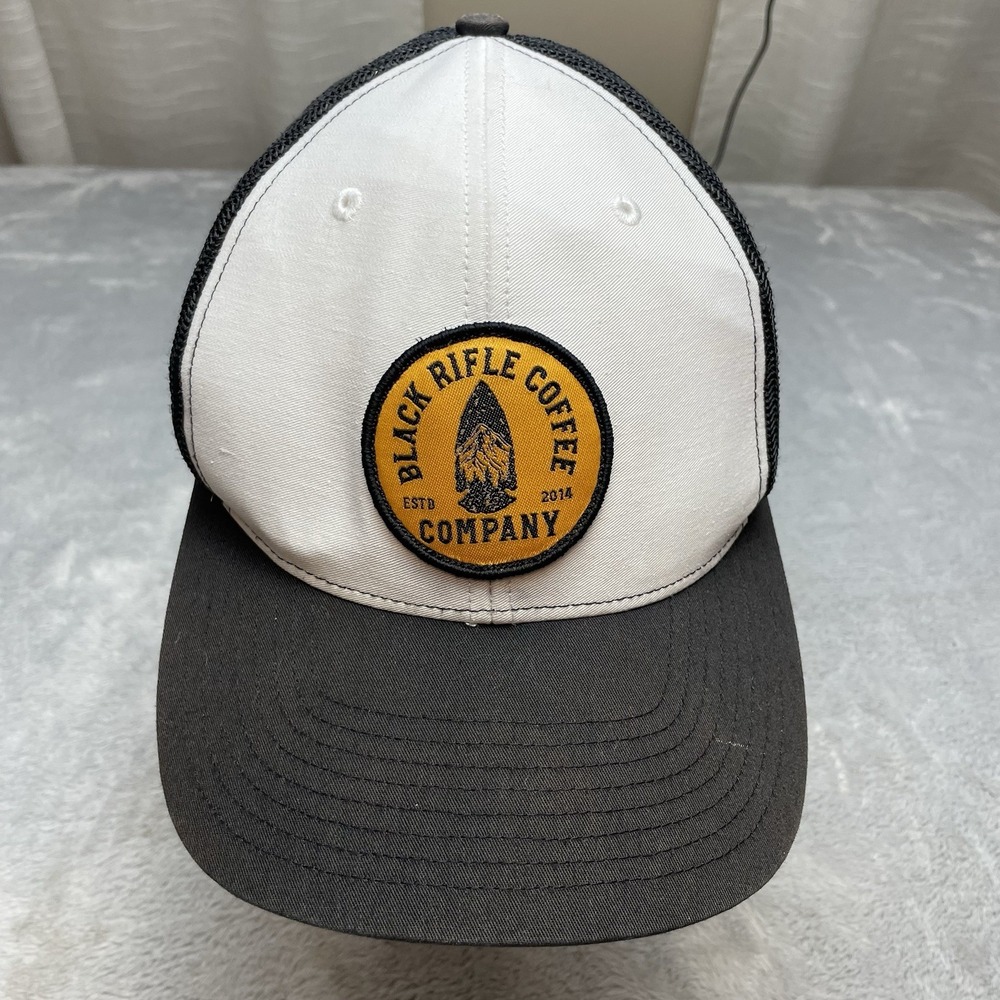 Black Rifle Coffee Mesh Trucker Hat Cap Unisex Black White Snap Back Richardson